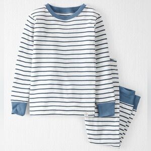LITTLE PLANET | Baby Boy Striped Cotton Pajamas in Kirby Blue